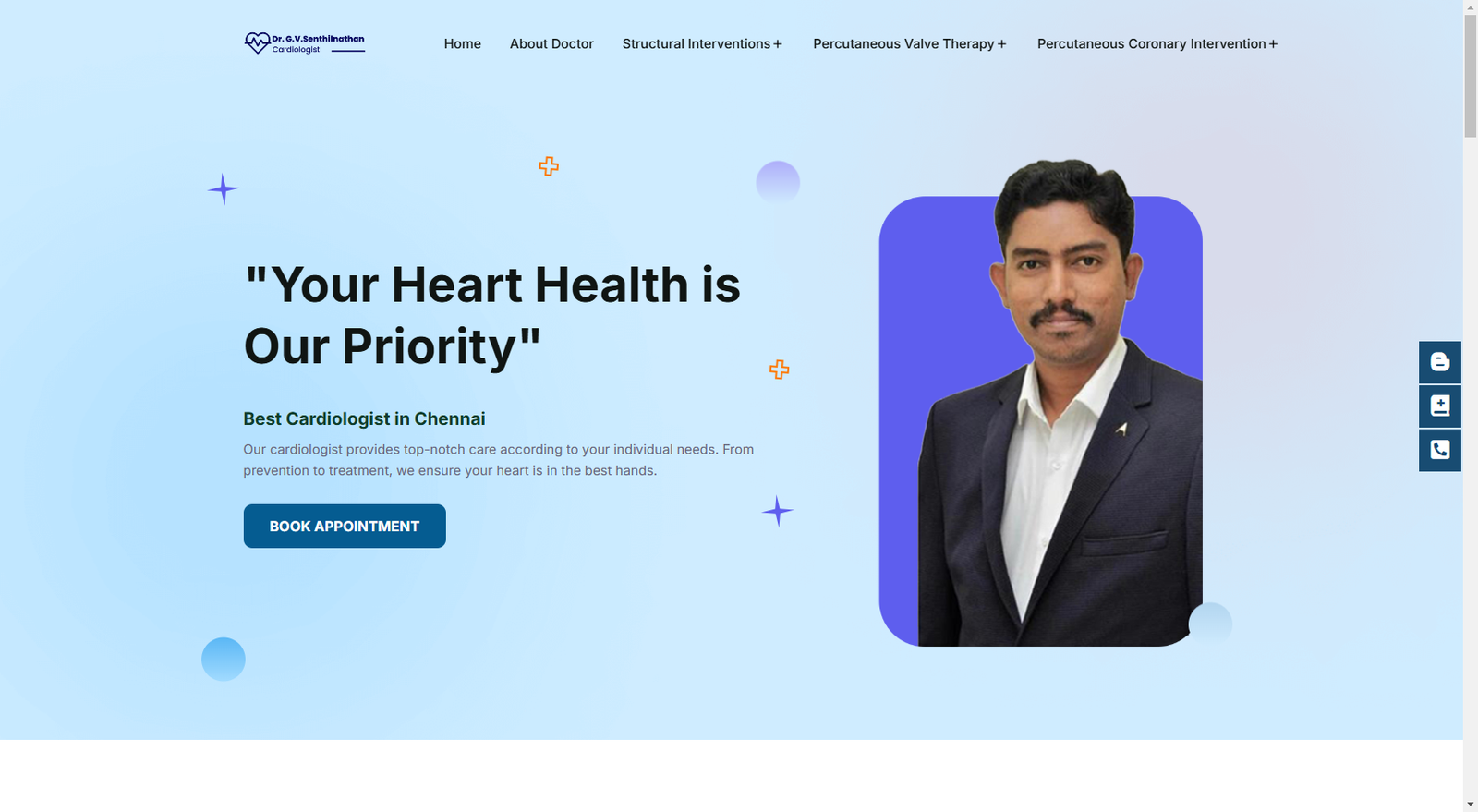 Dr. GV Senthilnadhan – Cardiologist Website Design by MSLive Technologies