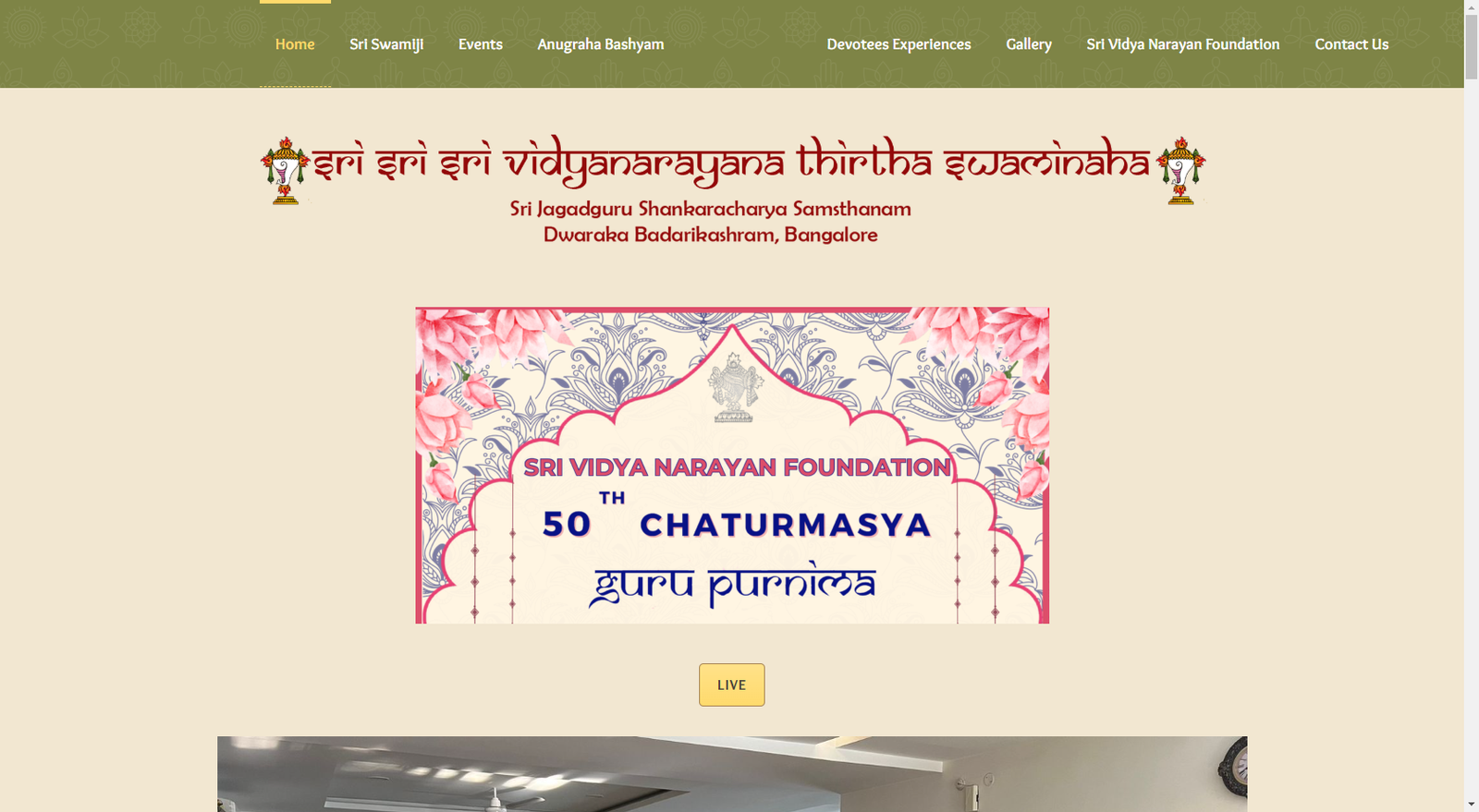 Guruashraya Website Design by MSLive Technologies