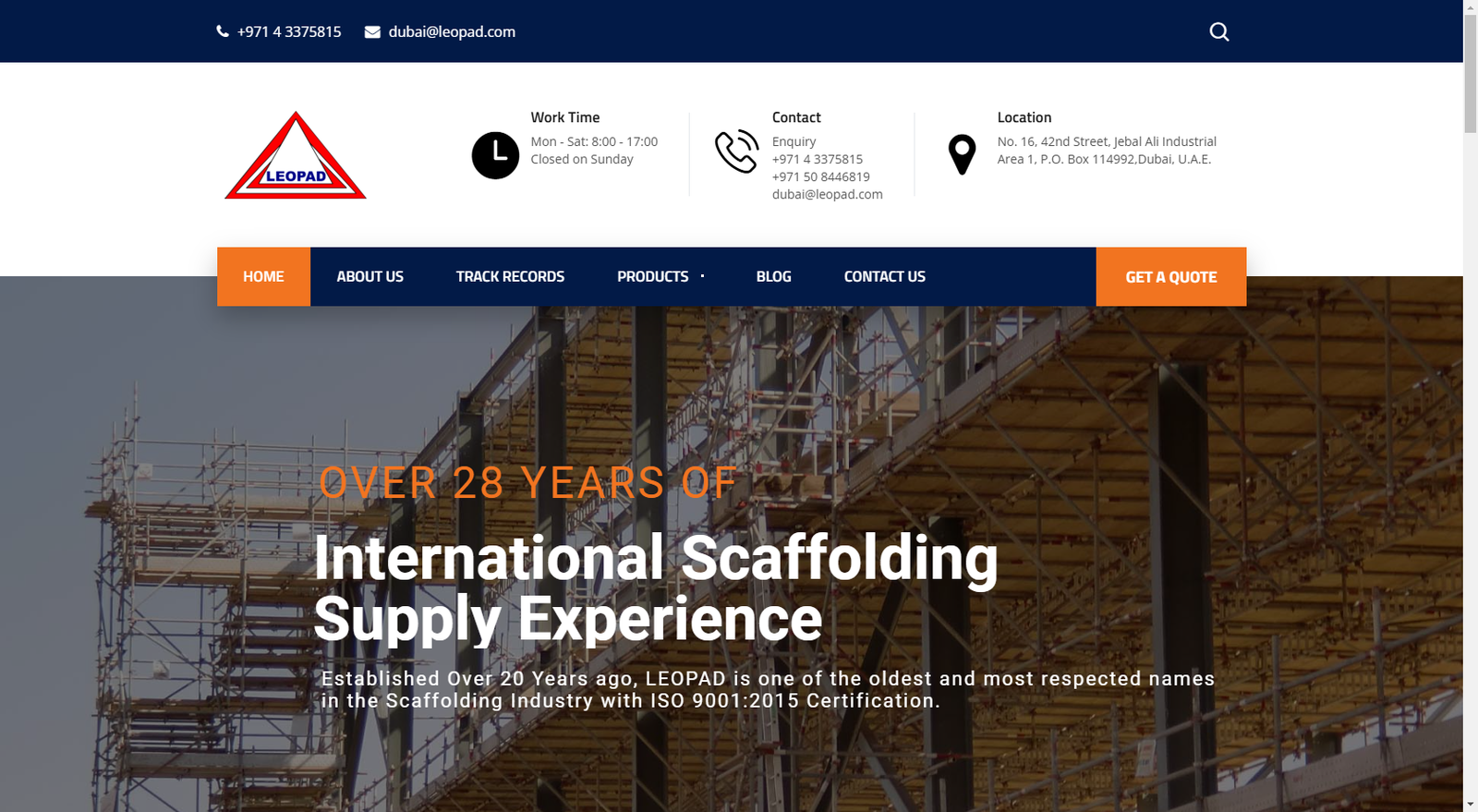Leoscaff Website Design by MSLive Technologies
