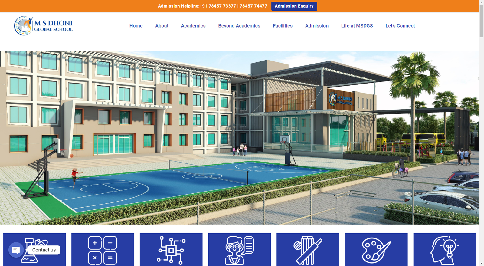 MSDhoni Global School Chennai Website Design by MSLive Technologies