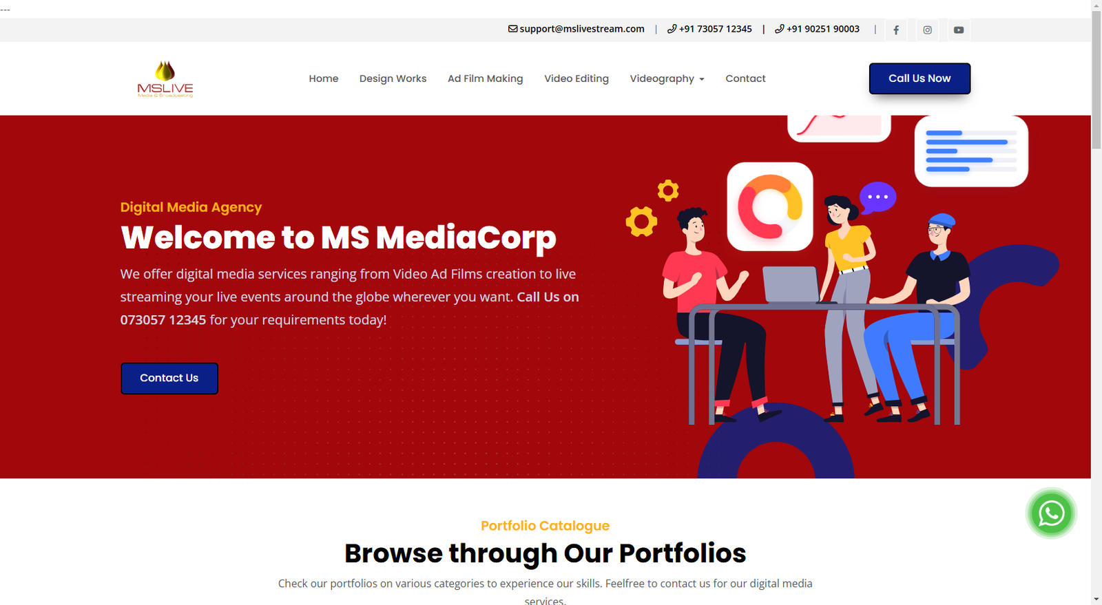 MSMedia Corp Website Design by MSLive Technologies