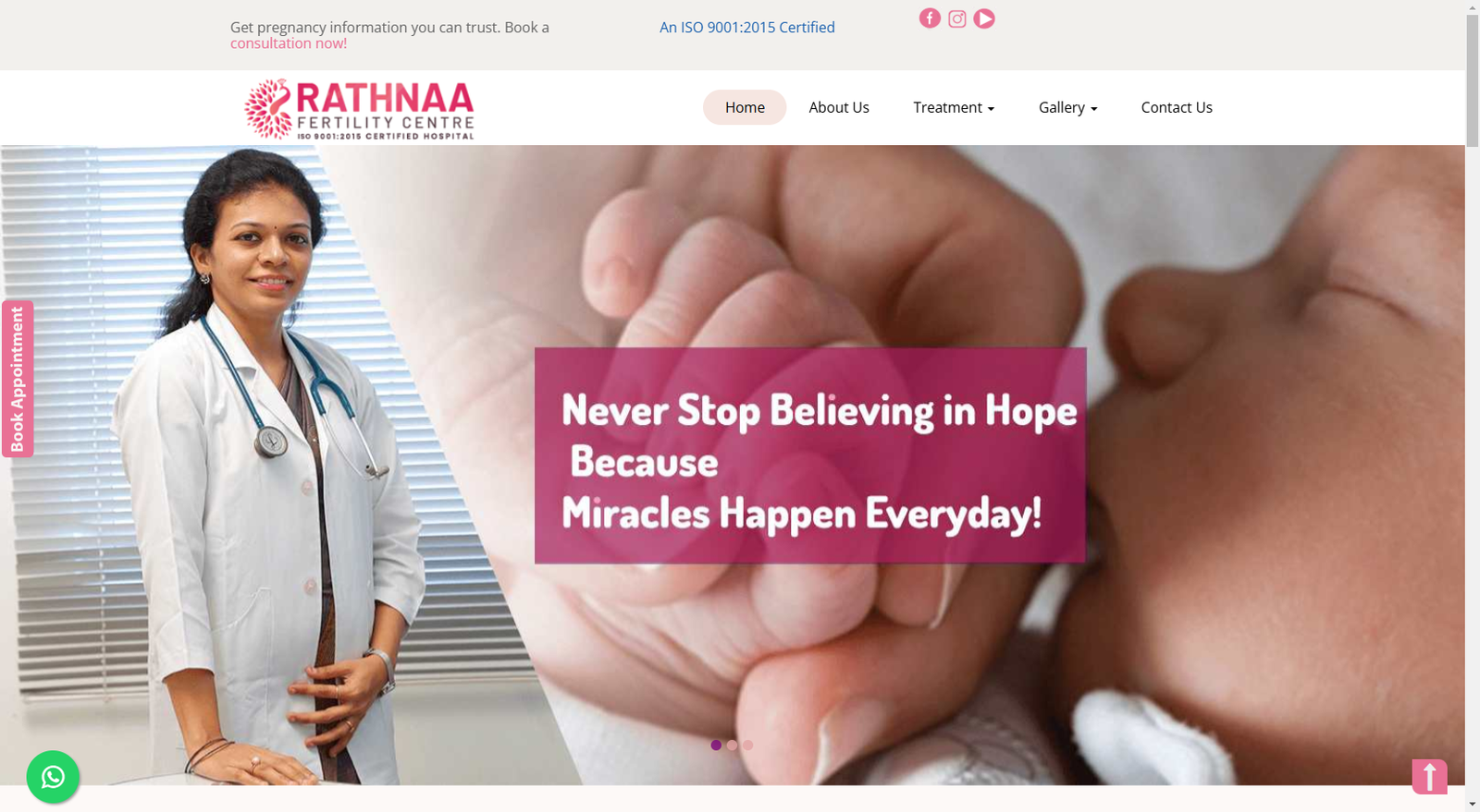 Rathnaa Fertility Centre Website Design by MSLive Technologies
